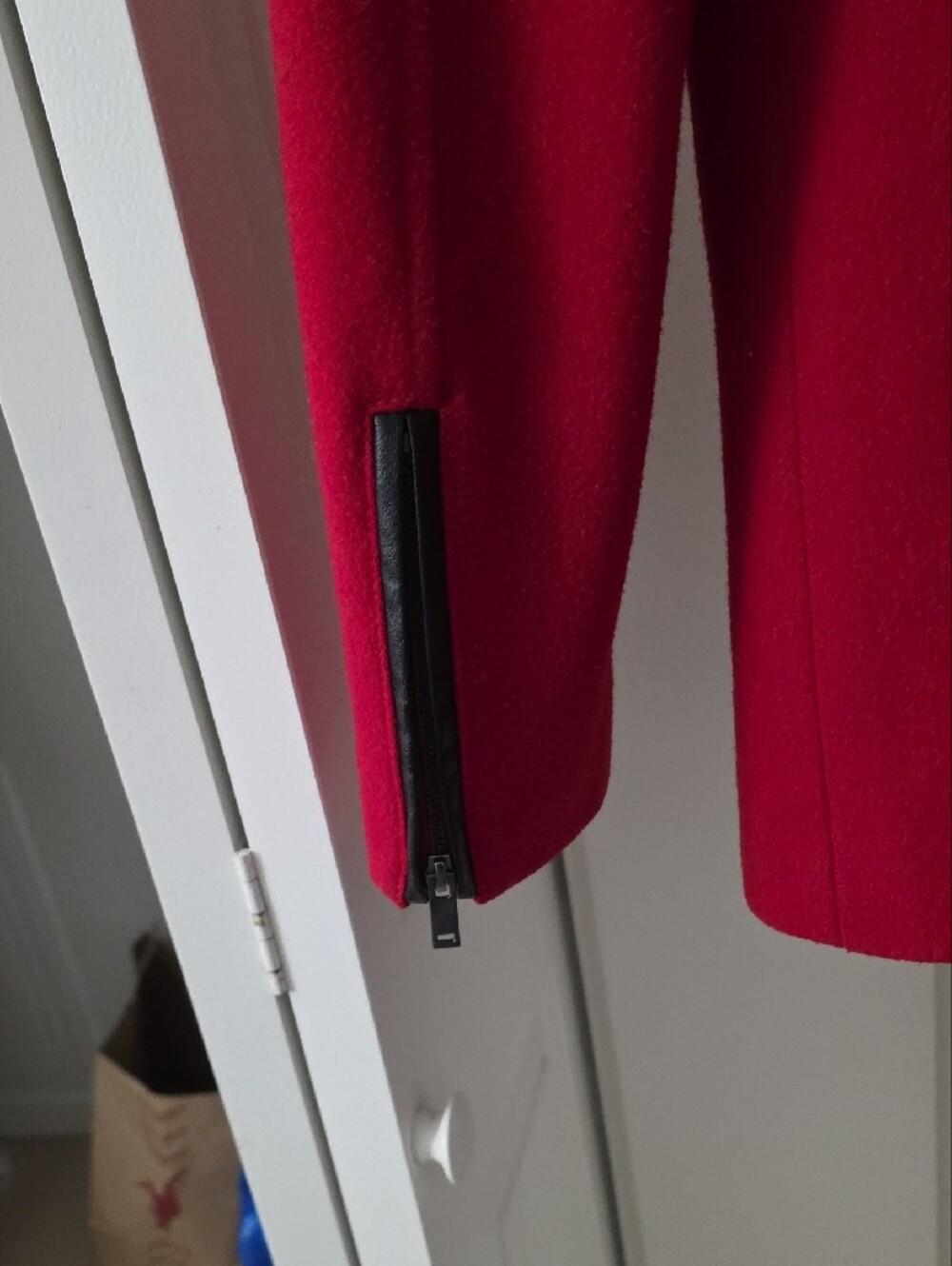 Black Rivet Red Double-Breasted Pea Coat - Picture 9 of 10